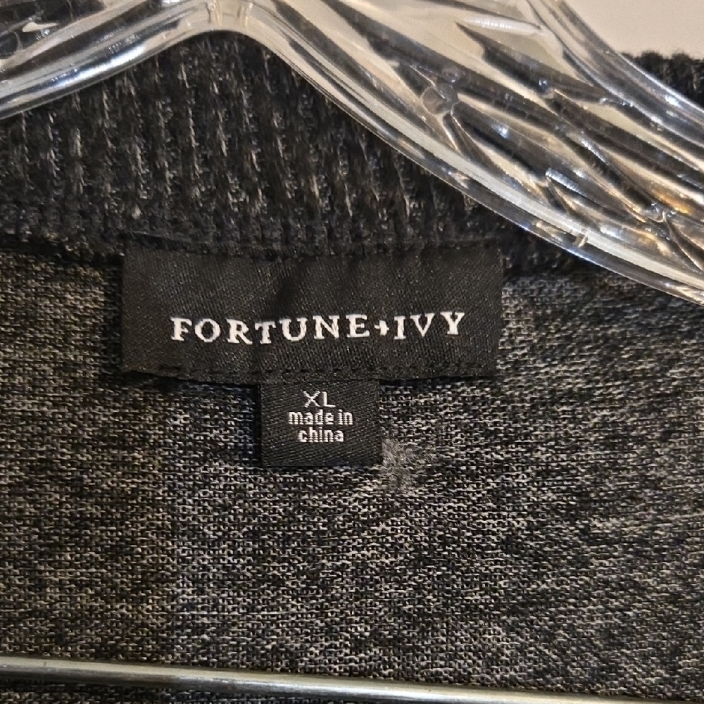 Elegant Charcoal Cowl Neck Sweater - Picture 2 of 5